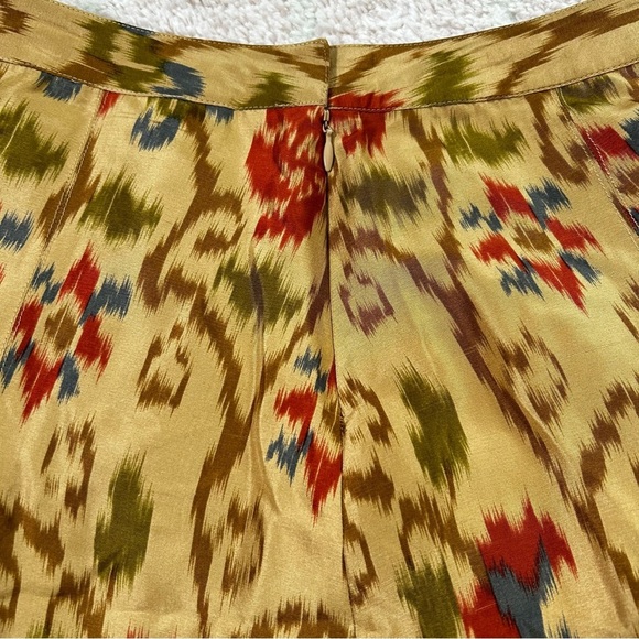 NWT J Jill Floral Ikat Silk A Line Skirt Size 8 Petite Spring Holiday Office - Picture 6 of 13